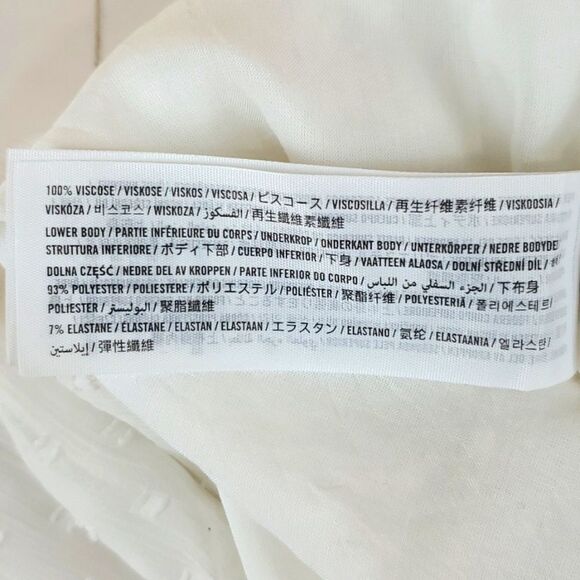 ABERCROMBIE & FITCH White Clip Dot Balloon Sleeves Bodysuit Blouse Size S - Picture 9 of 10